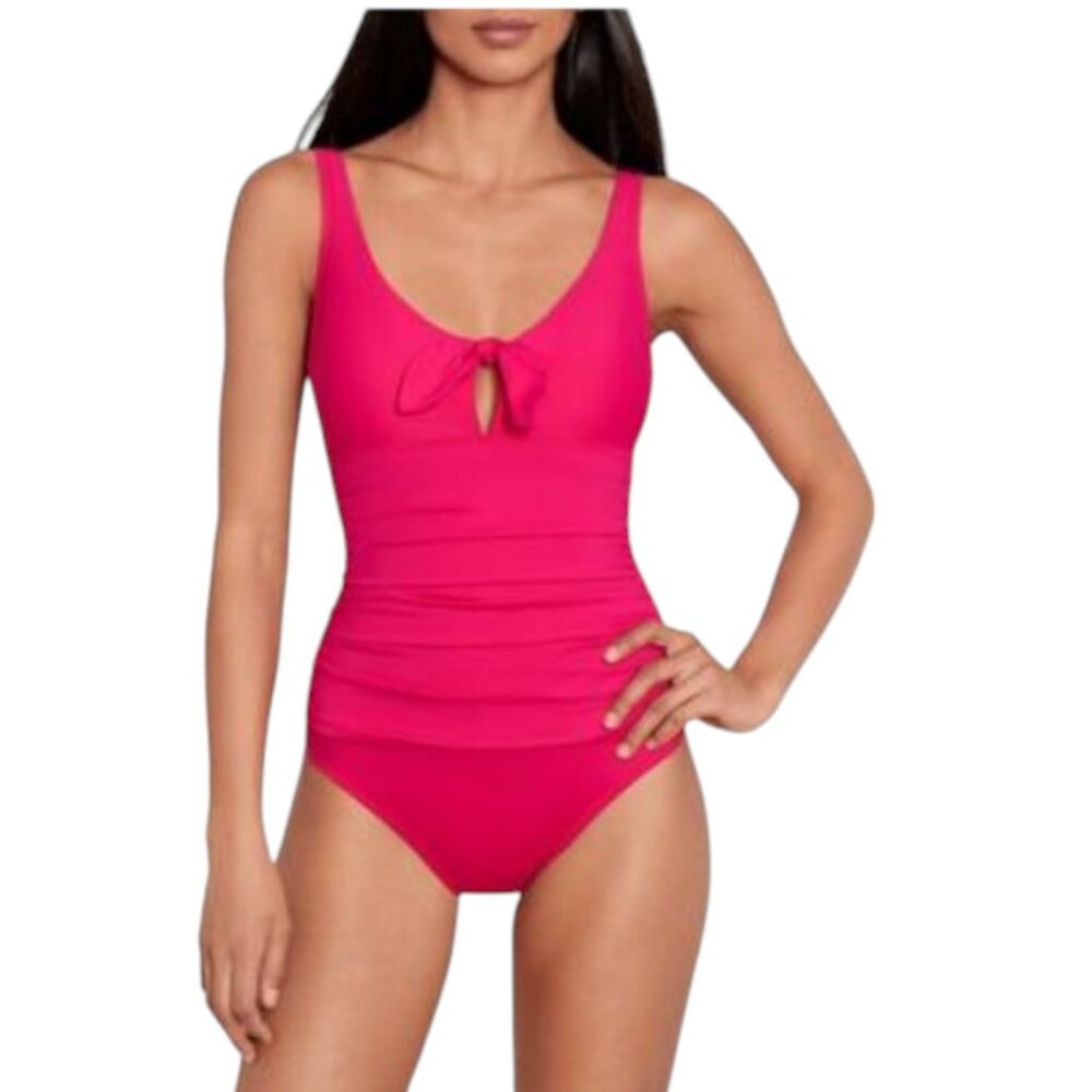 NWT Ralph Lauren Front-Tie One-Piece Swimsuit - Orchid